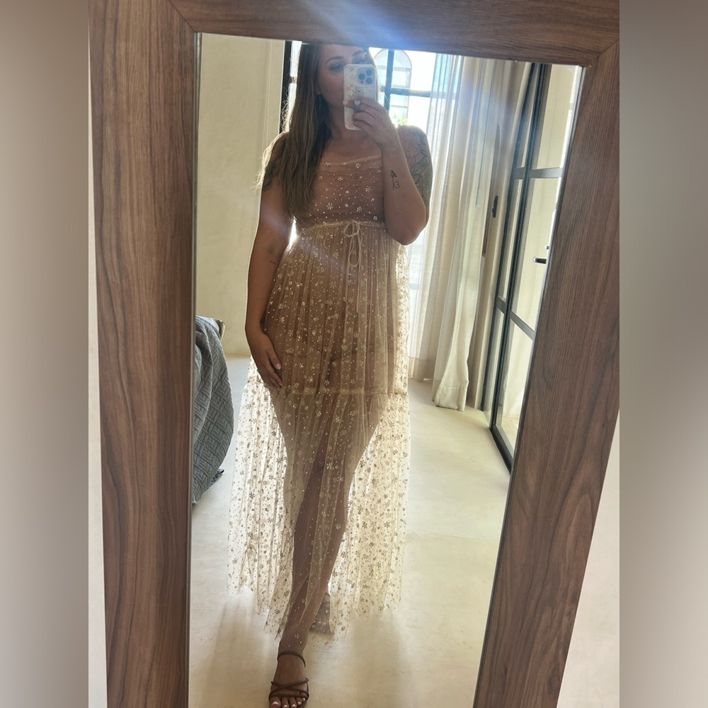 FP One Estella Glitter Maxi Slip Dress